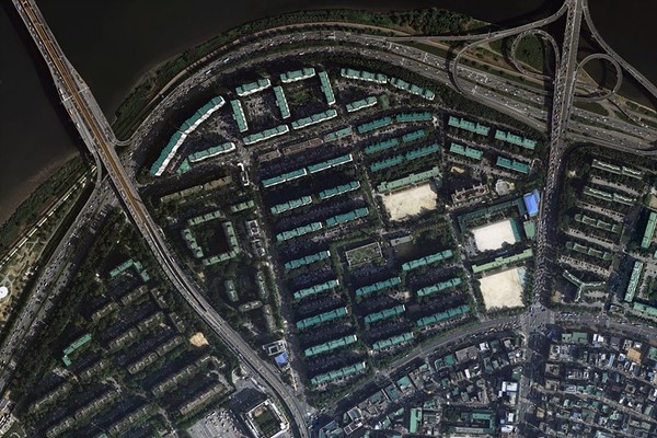 압구정3구역 항공사진